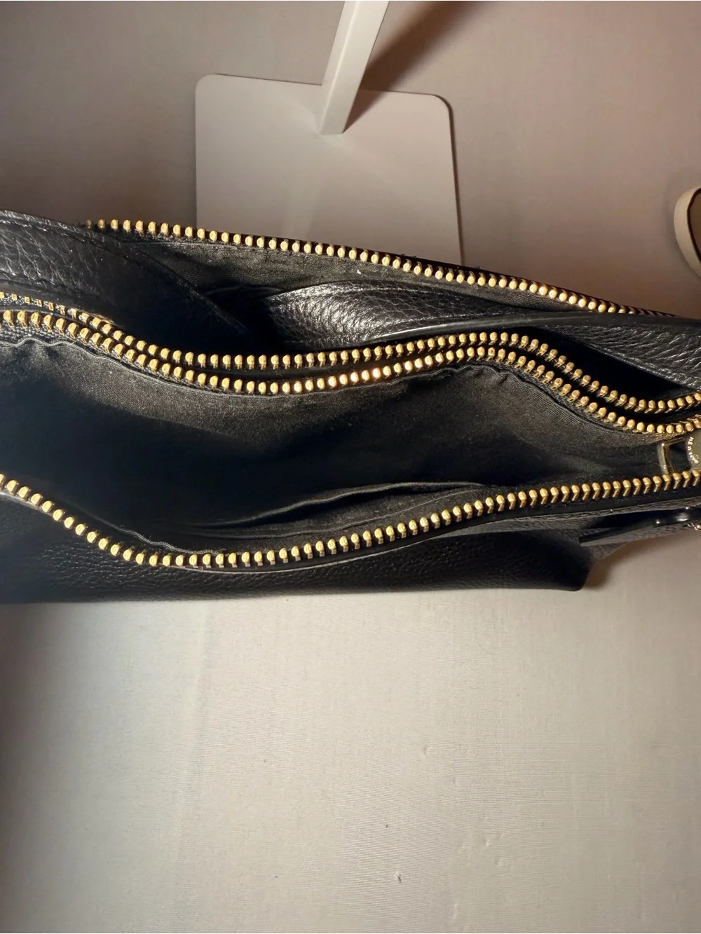Coach Black Pebbled Leather Crossbody with Gold Hardware